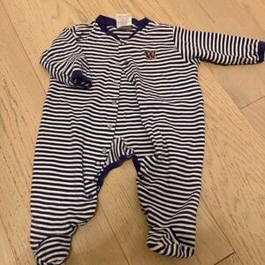 UW Striped Blue and White Kids One Piece